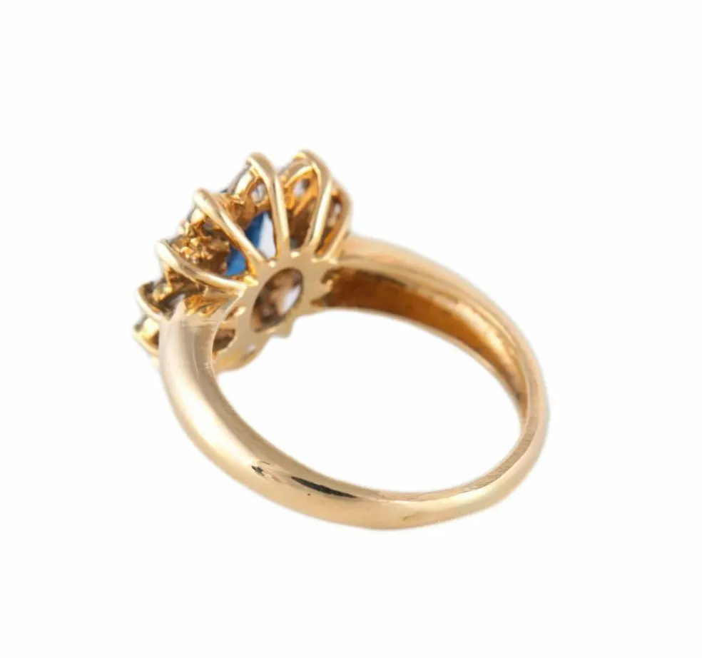 BAGUE FLEUR, SAPHIR & DIAMANTS