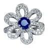 Bague fleur saphir diamants
