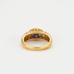 Bague Fleur Saphirs Diamants