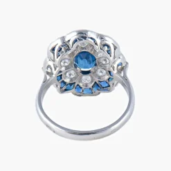 Bague Fleur Saphirs Diamants