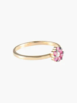 Bague Fleur Saphirs roses