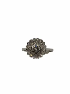 Bague fleur vintage diamants