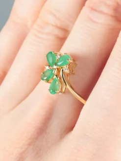 Bague Fleurette Emeraudes