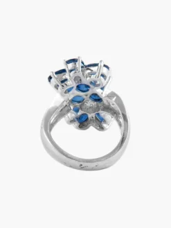 Bague Fleurs Saphirs Diamants