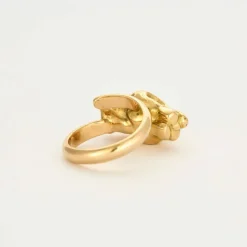 Bague félin or jaune diamants
