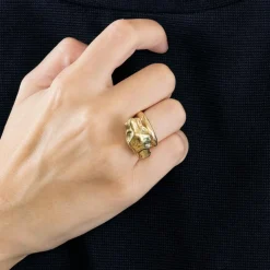 Bague félin or jaune diamants
