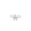Bague florale en or blanc et diamants