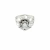 Bague florale en or blanc et diamant