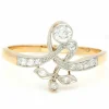 Bague florale en or jaune 14 carats avec diamants 16914-9016