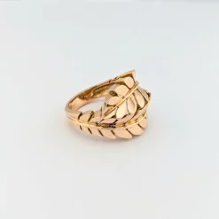 Bague florale en or rose