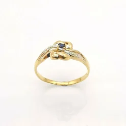 Bague florale or et saphir