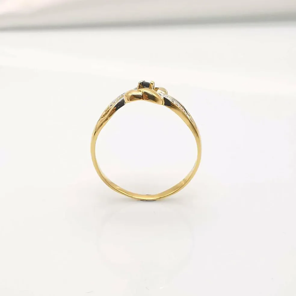 Bague florale or et saphir