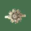 Bague florale or jaune diamants