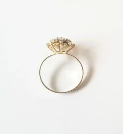 Bague florale or jaune diamants