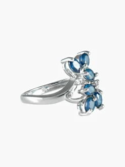 Bague Florale Saphirs