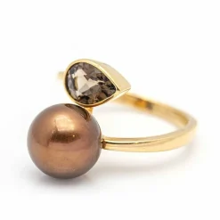 Bague FUMME en Or Rose et Quartz.