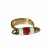 Bague fuseau moderniste or et corail
