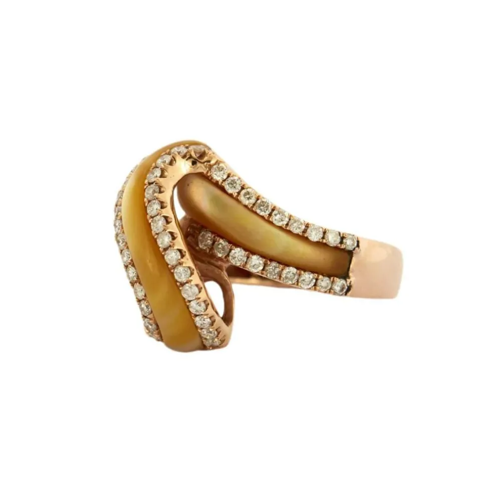 BAGUE "GALON" NACRE DIAMANTS