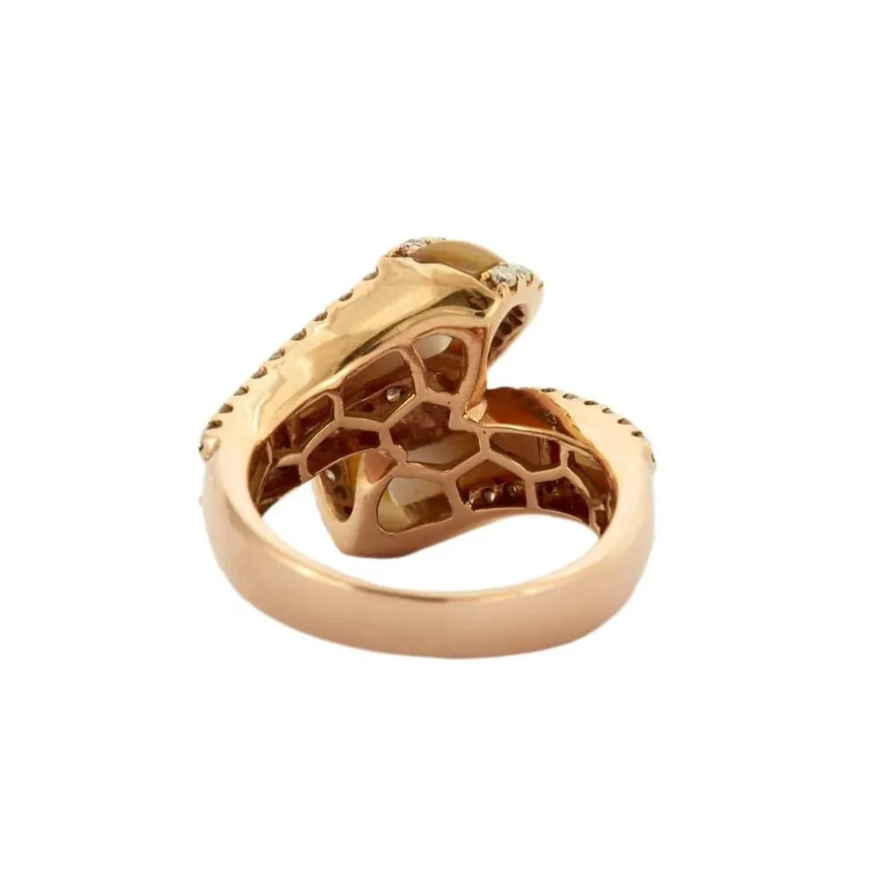 BAGUE "GALON" NACRE DIAMANTS