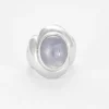 Bague godron or blanc saphir étoilé