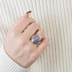 Bague godron or blanc saphir étoilé