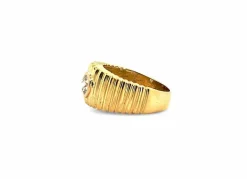 Bague godron or jaune et diamant