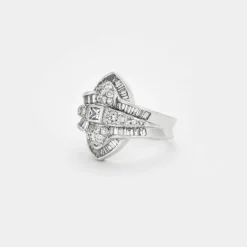 Bague godronné or et diamants