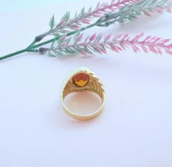 Bague godronnée or jaune Citrine Madère