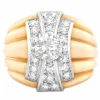 Bague Godronnée or jaune diamants