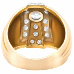 Bague Godronnée or jaune diamants