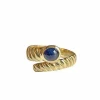 Bague godronnée or jaune en forme de serpent