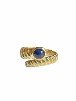 Bague godronnée or jaune en forme de serpent
