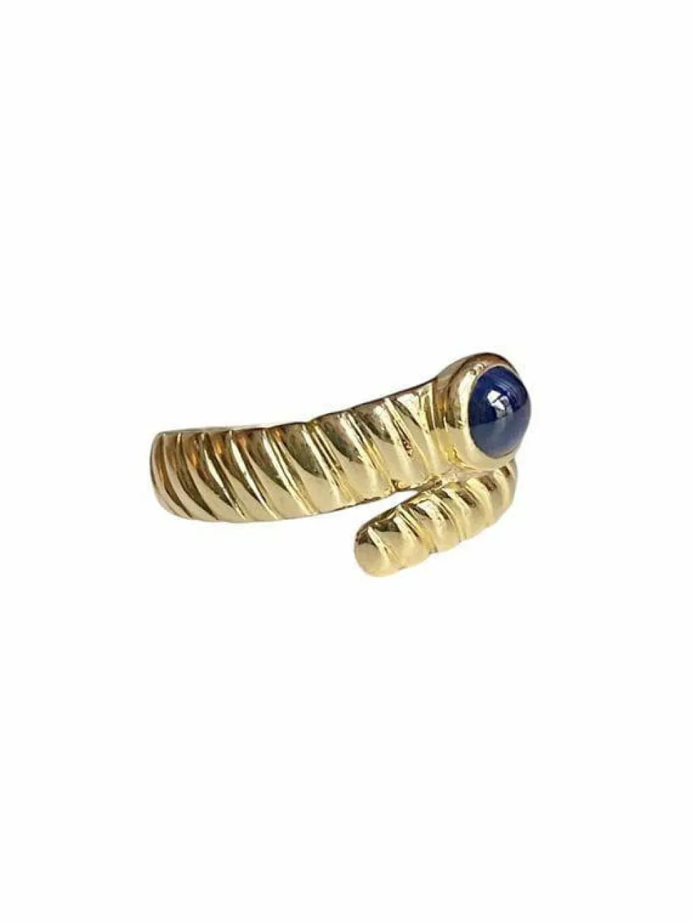 Bague godronnée or jaune en forme de serpent