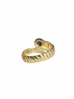 Bague godronnée or jaune en forme de serpent