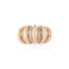Bague godronnée or rose, platine, diamants