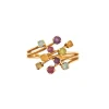 Bague Godrons Péridots, Aigue-Marines, Améthystes et Citrines