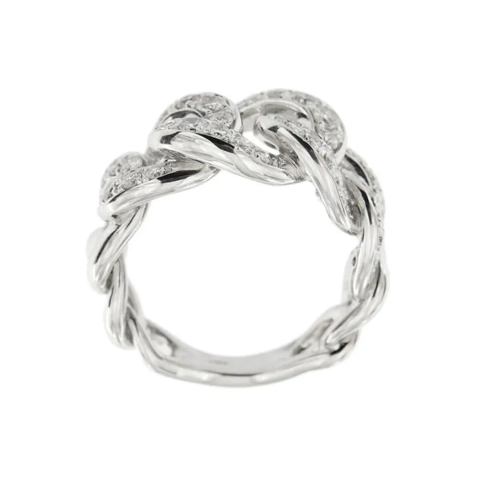 Bague gourmette Or blanc Diamants
