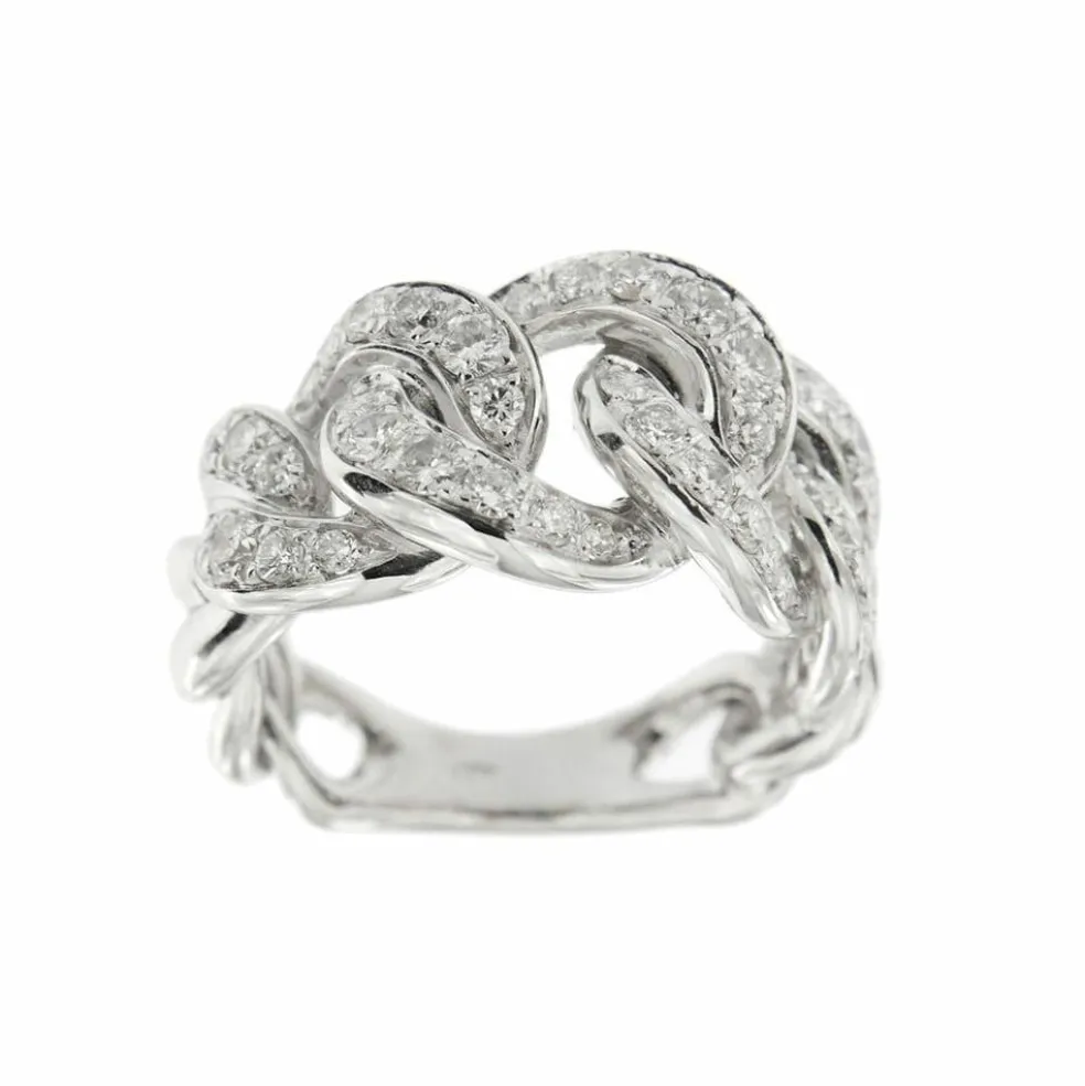 Bague gourmette Or blanc Diamants