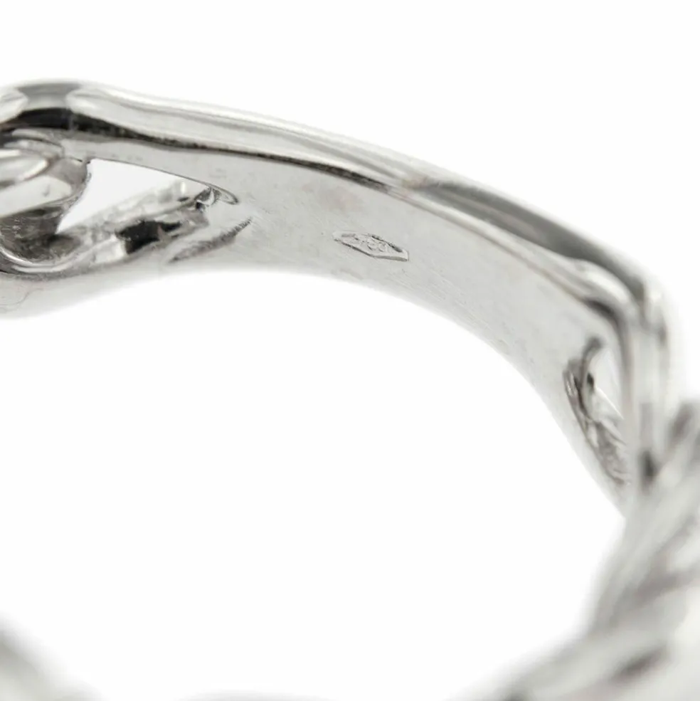 Bague gourmette Or blanc Diamants