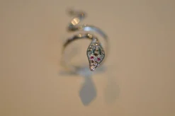 bague grand serpent en or blanc avec diamants naturels