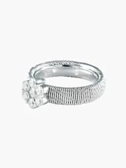 Bague Grande Fleur Diamants