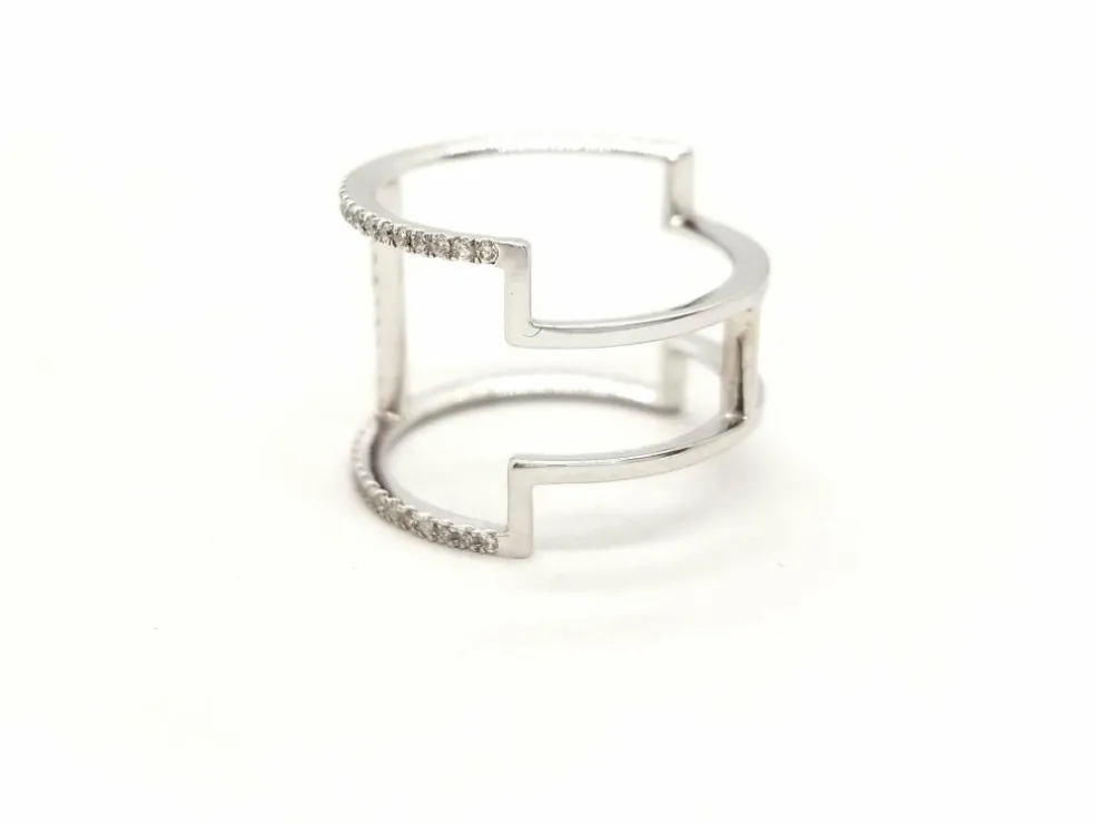 Bague Graphique Or blanc Diamant