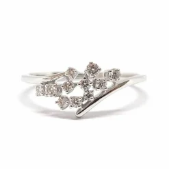 Bague grappe diamants or blanc