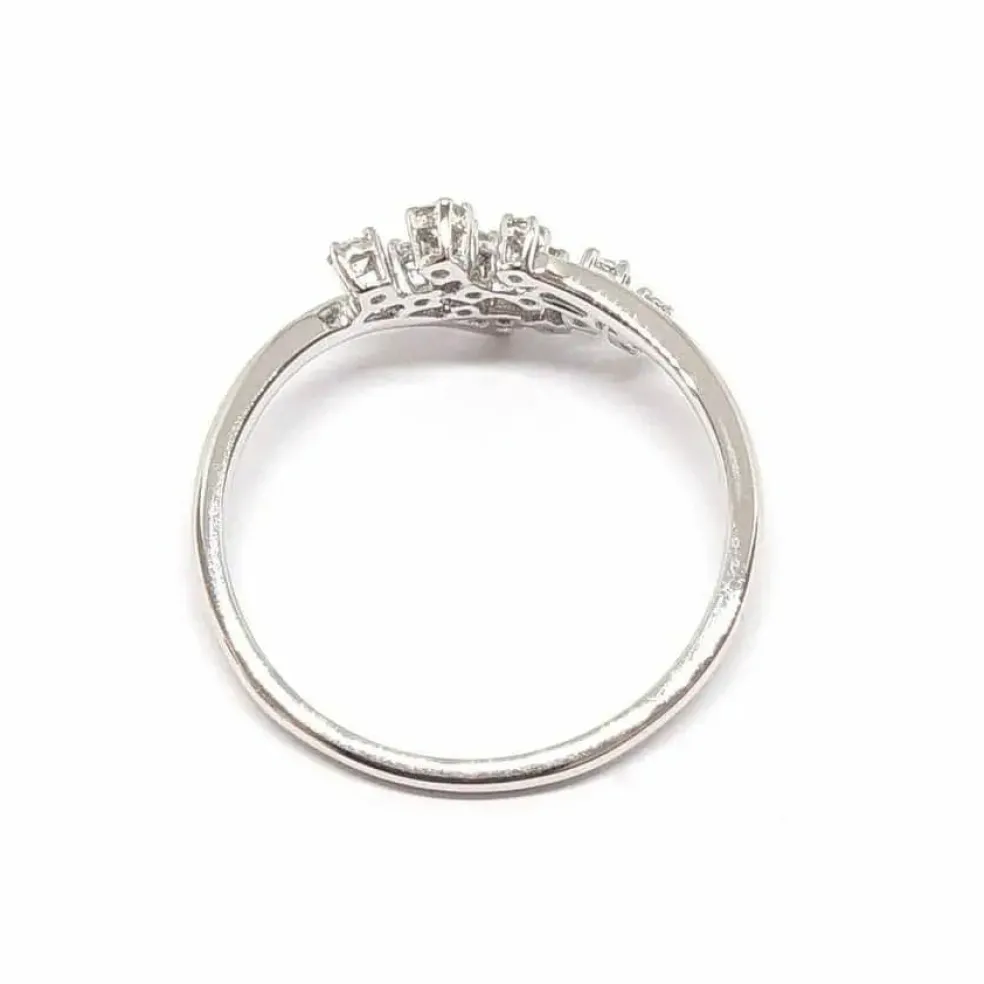 Bague grappe diamants or blanc