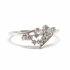 Bague grappe diamants or blanc