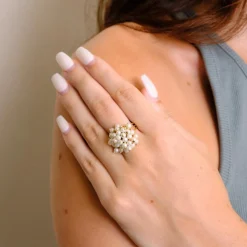 Bague grappe perles de culture