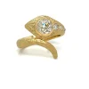 Bague gravée de serpent enroulé de diamant antique
