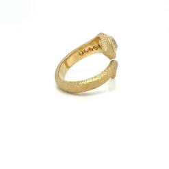 Bague gravée de serpent enroulé de diamant antique