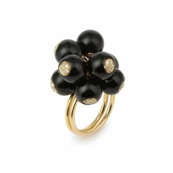 Bague Grelots onyx et diamants
