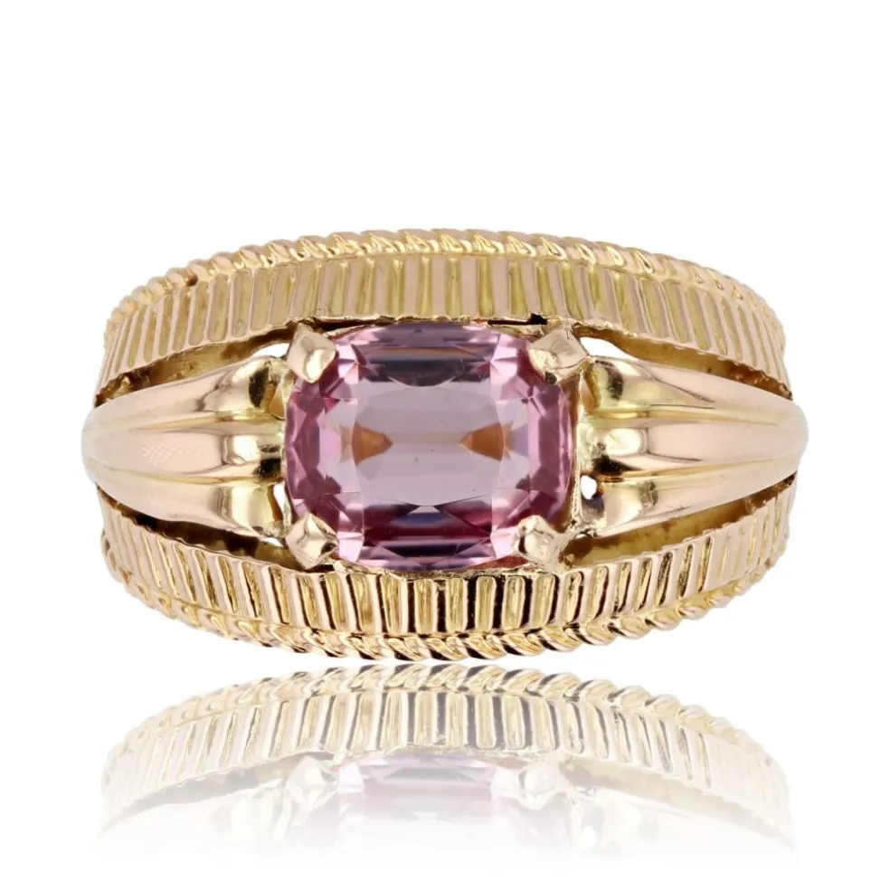 Bague grenat malaya et or